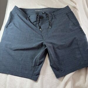 O'Neill Cross+Over Hybrid Shorts Men's Size 40 Blue Plaid Flat Front Golf Casual